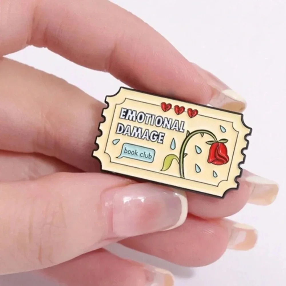 Pink red raffle ticket Romance Book Club enamel pin backpack clothes bag hat cap - Picture 3 of 7